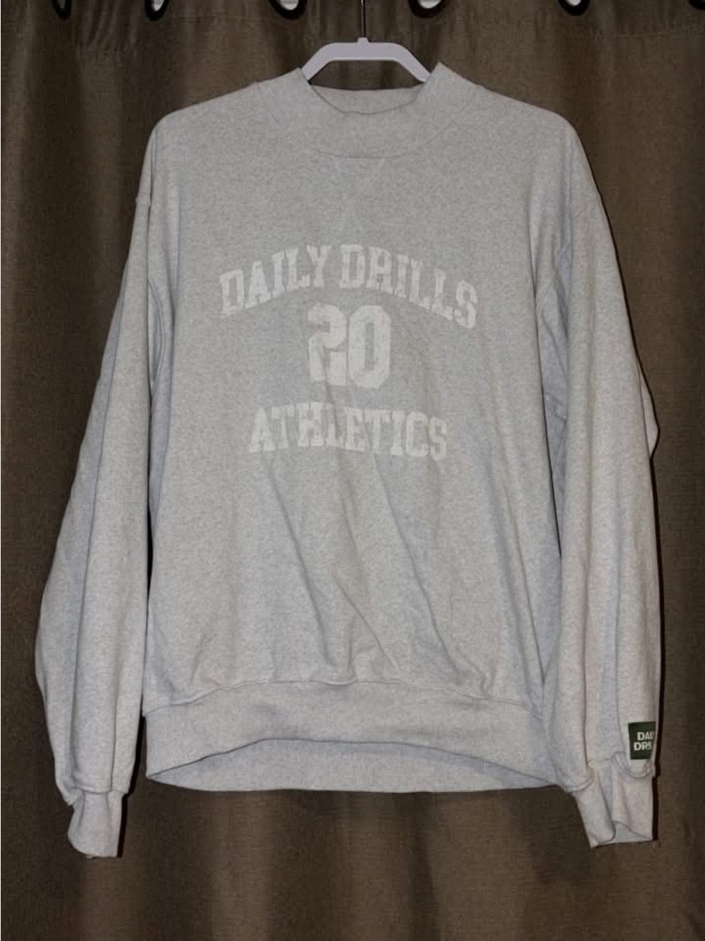 Daily Drills Light Gray '20 Athletics' Crewneck Sweatshirt